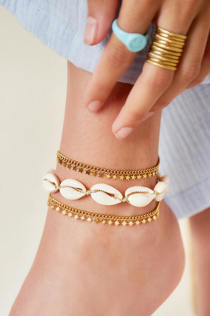 Stainless steel anklet sparkling stars Gold Picture2